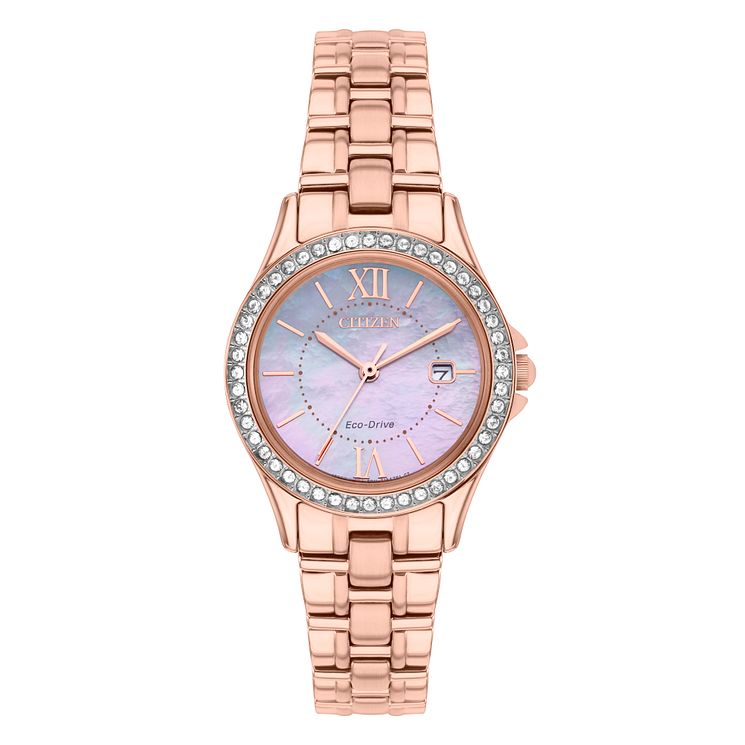 Citizen EcoDrive Ladies' Rose GoldPlated Bracelet Watch H.Samuel