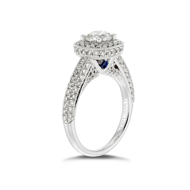 Vera Wang 18ct white gold 1.70ct diamond halo ring Ernest Jones