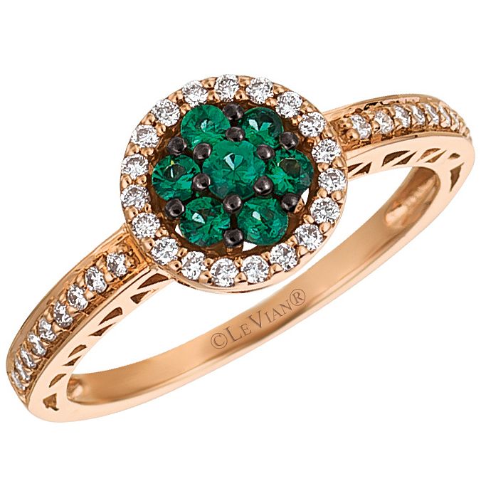 Le Vian 14ct Strawberry Gold Costa Smeralda Emerald Ring Ernest Jones