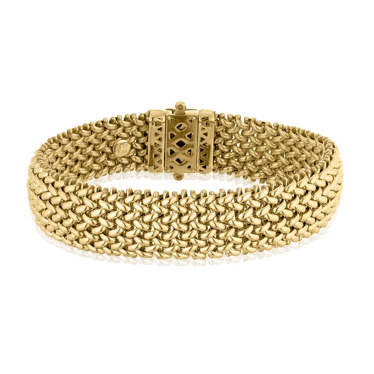 9ct Yellow Gold 15mm Multilink Bracelet Ernest Jones