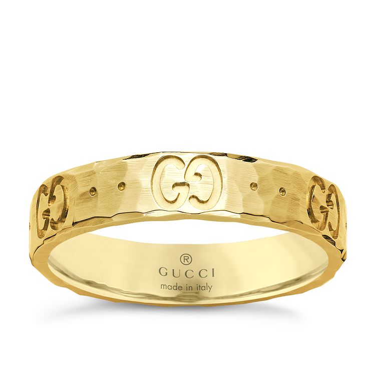 Gucci 18ct Yellow Gold Icon ring Size O Ernest Jones