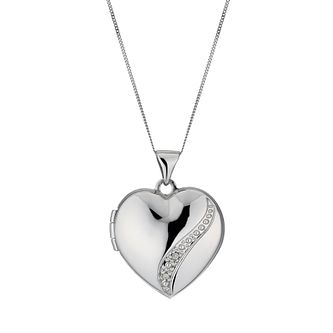 9ct White Gold Diamond 18 Inch Set 