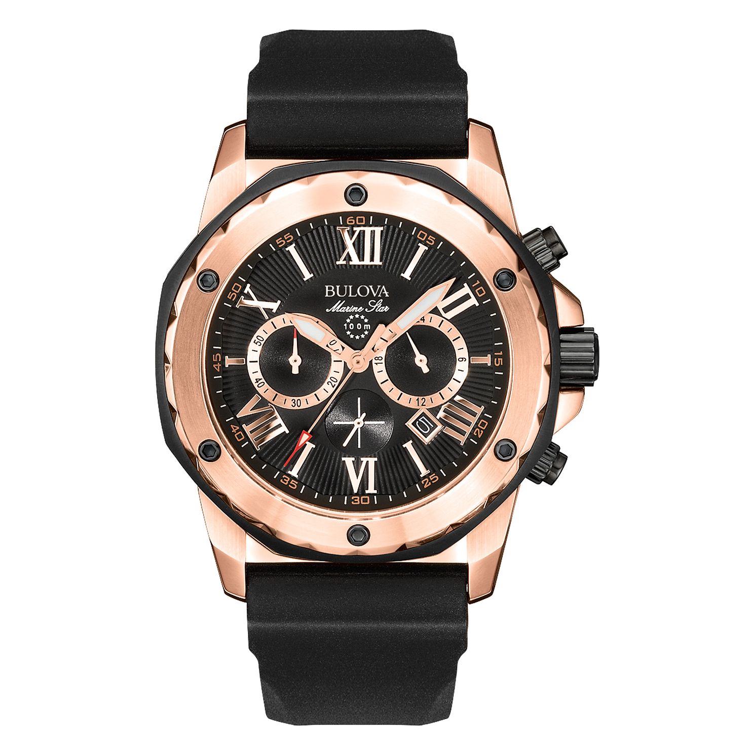 black with rose gold watch