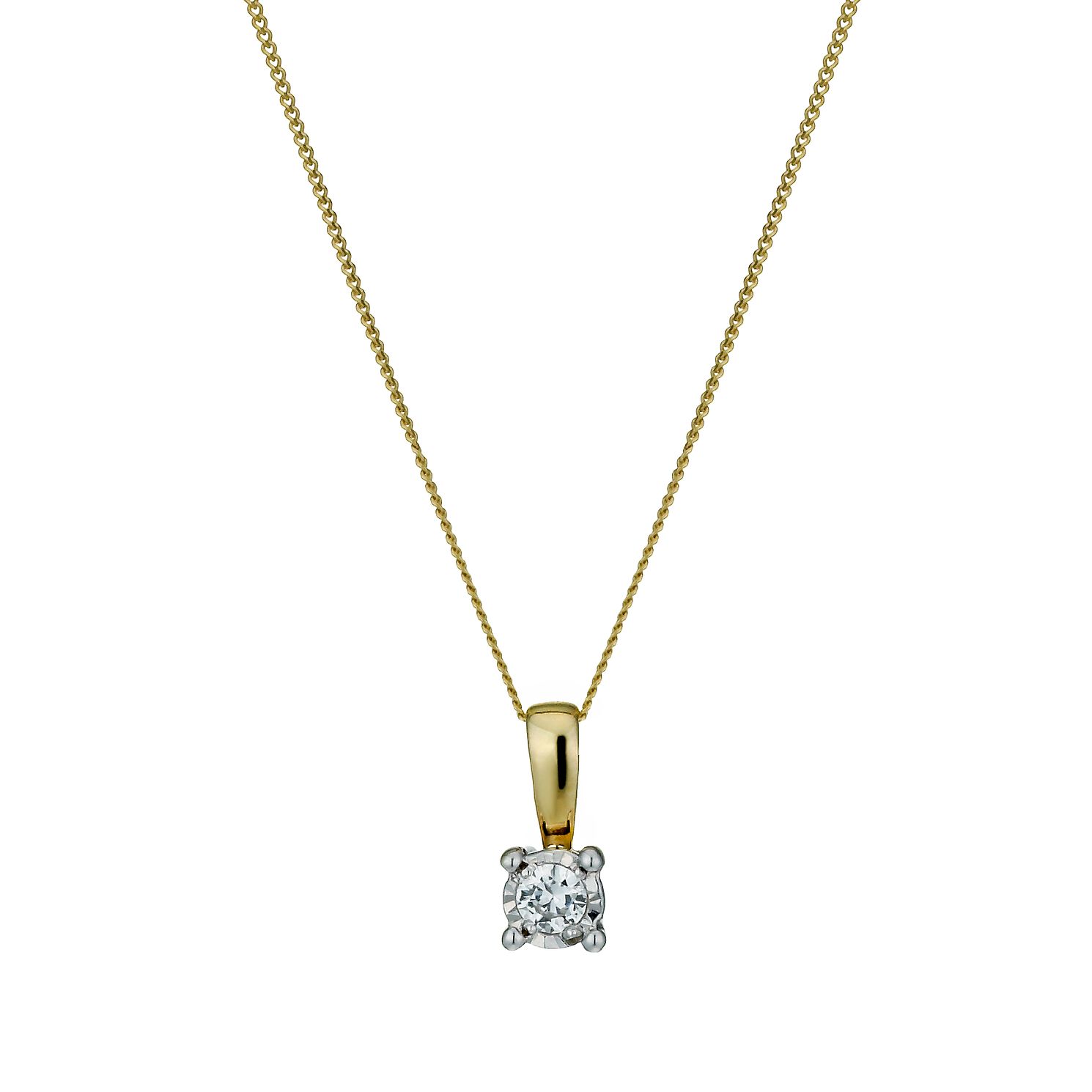 9ct gold chain with diamond pendant