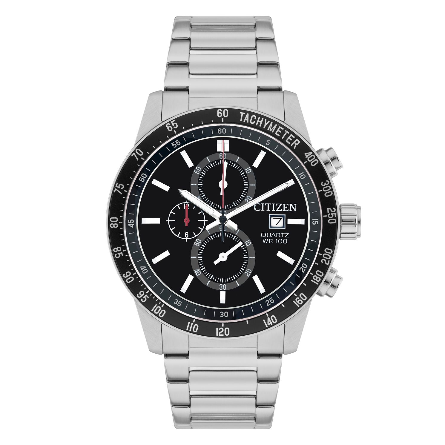 Black Dial Chronograph Bracelet Watch 