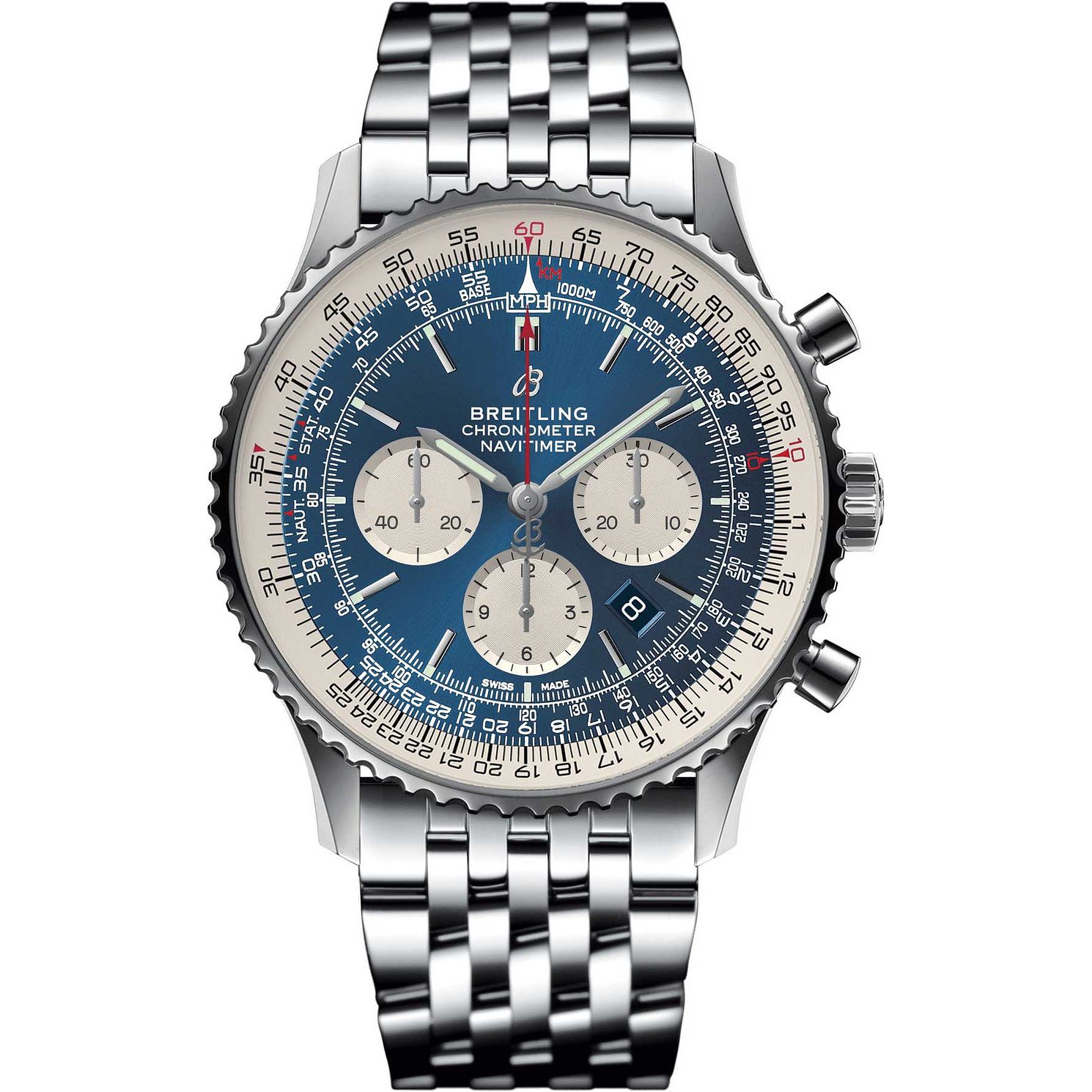 silver breitling watch