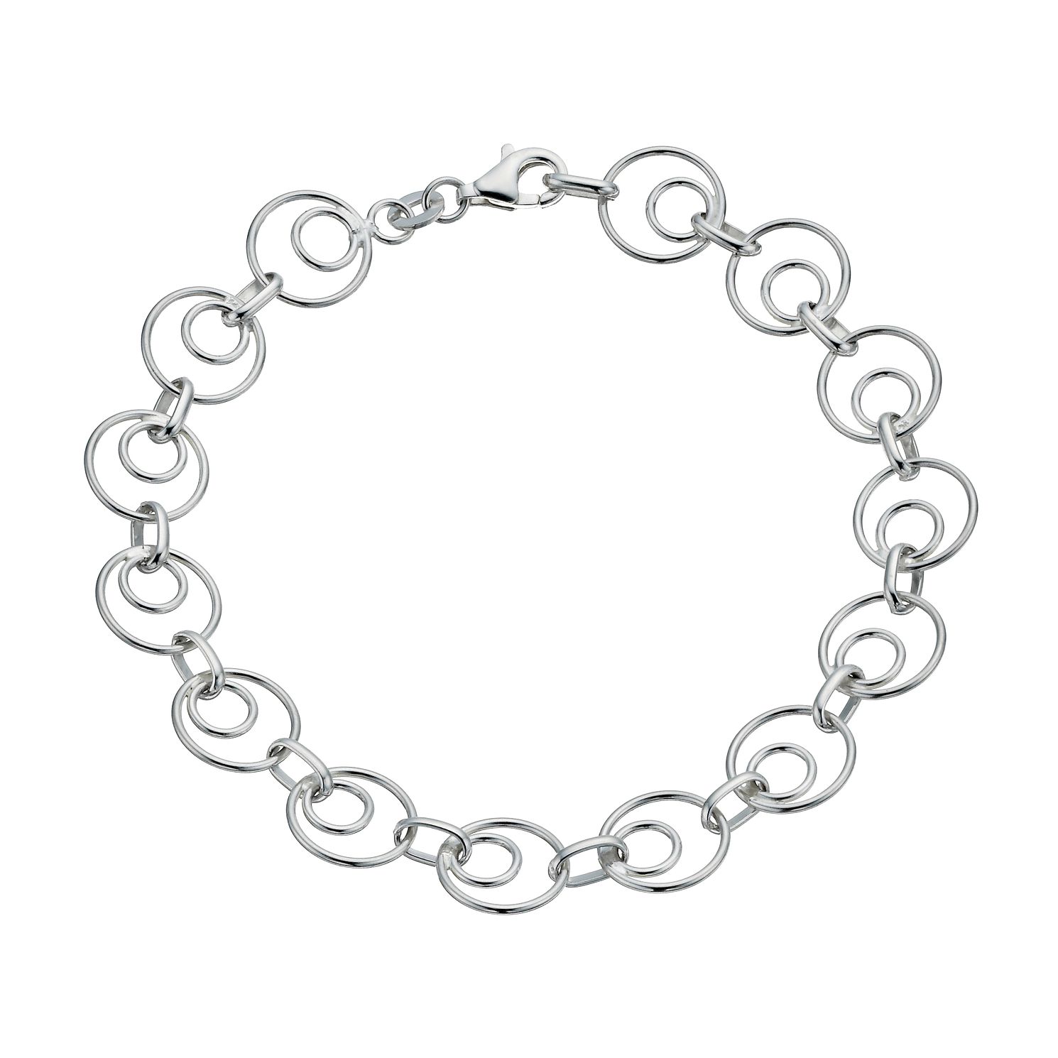 Silver Double Circle Bracelet H.Samuel