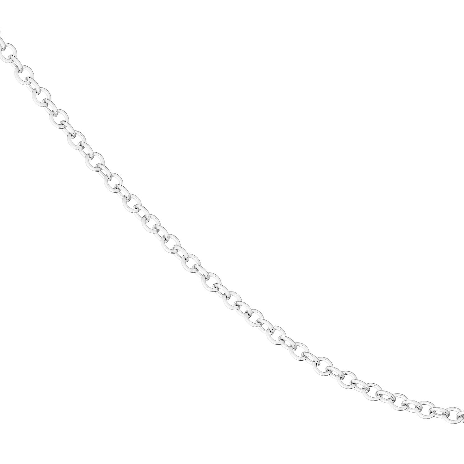 9ct White Gold 22 Inch Fine Rolo Chain 