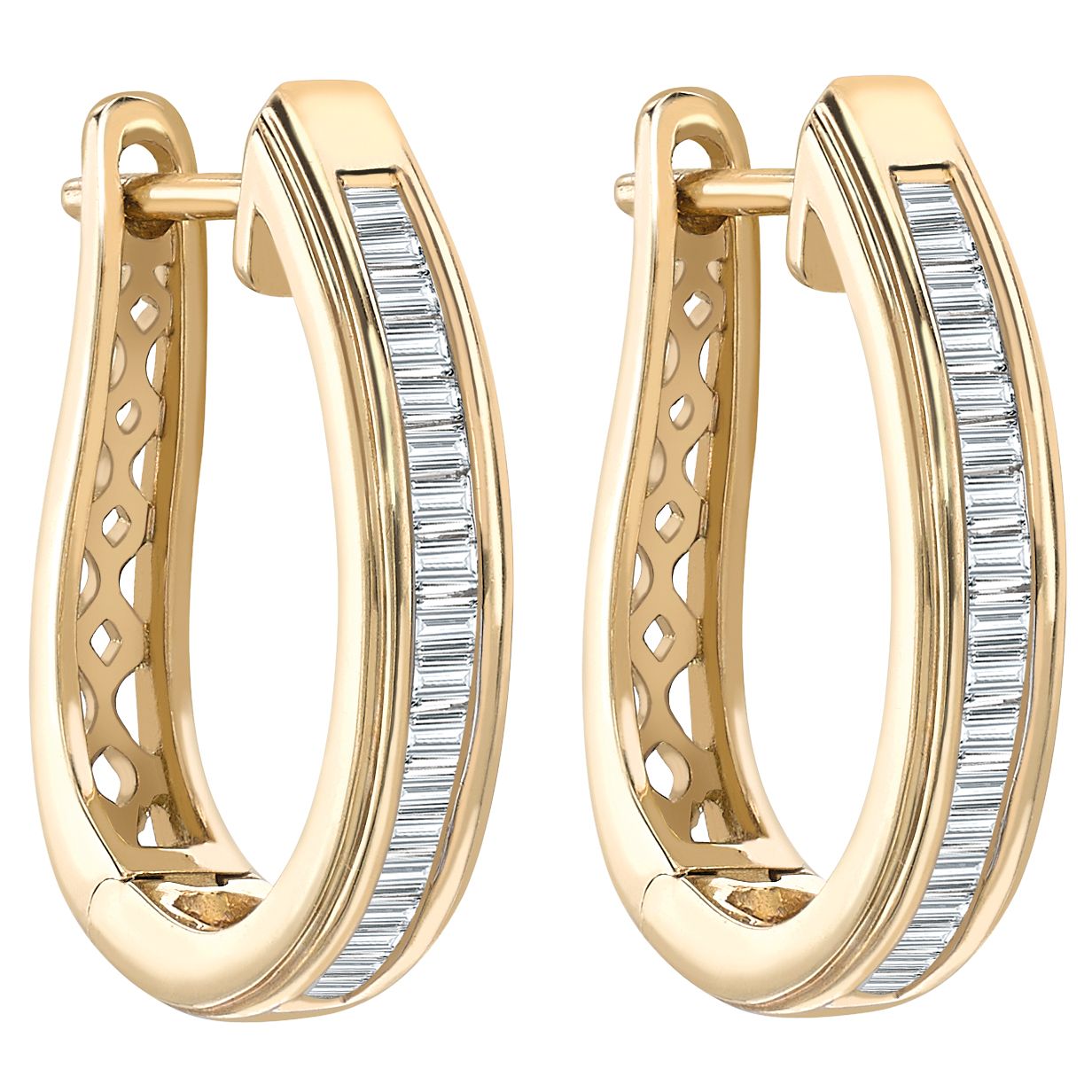 9ct diamond hoop earrings