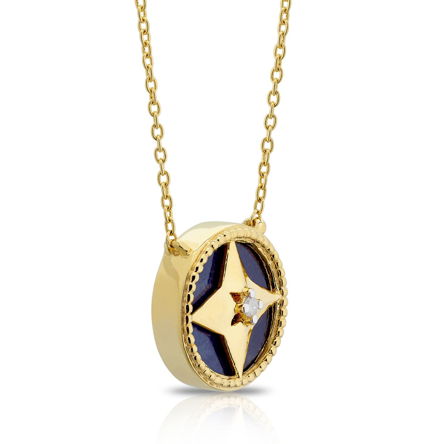 18ct Gold Vermeil Diamond \u0026 Sodalite 