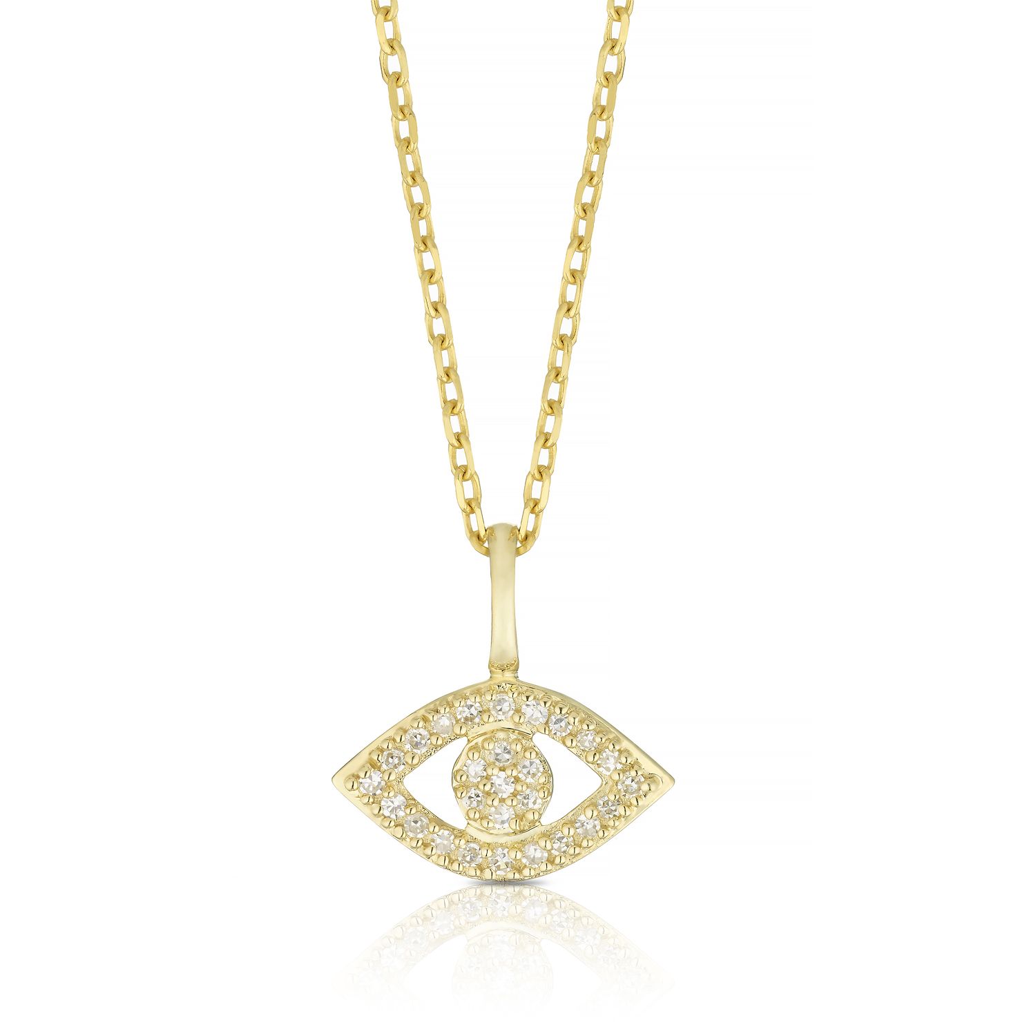 9ct Yellow Gold Diamond Evil Eye 