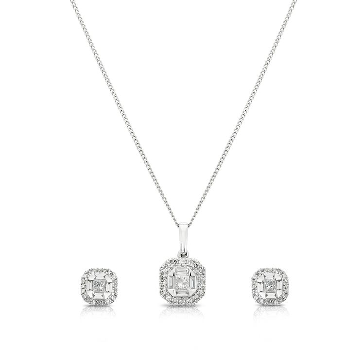 White Gold 1ct Total Diamond Jewellery 