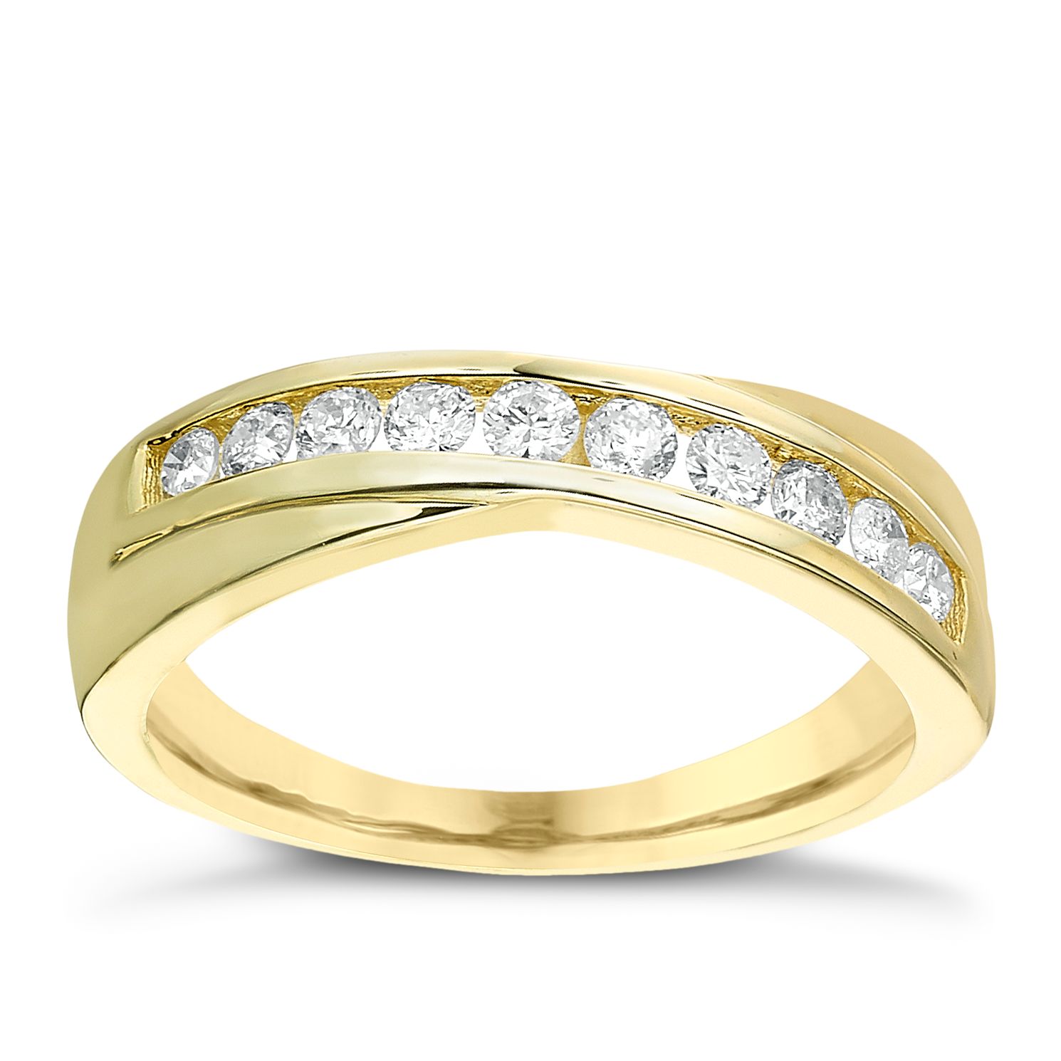 9ct Gold 1/3ct Diamond Crossover Eternity Ring Ernest Jones