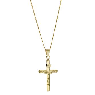 9ct Gold Polished Crucifix Pendant- H 
