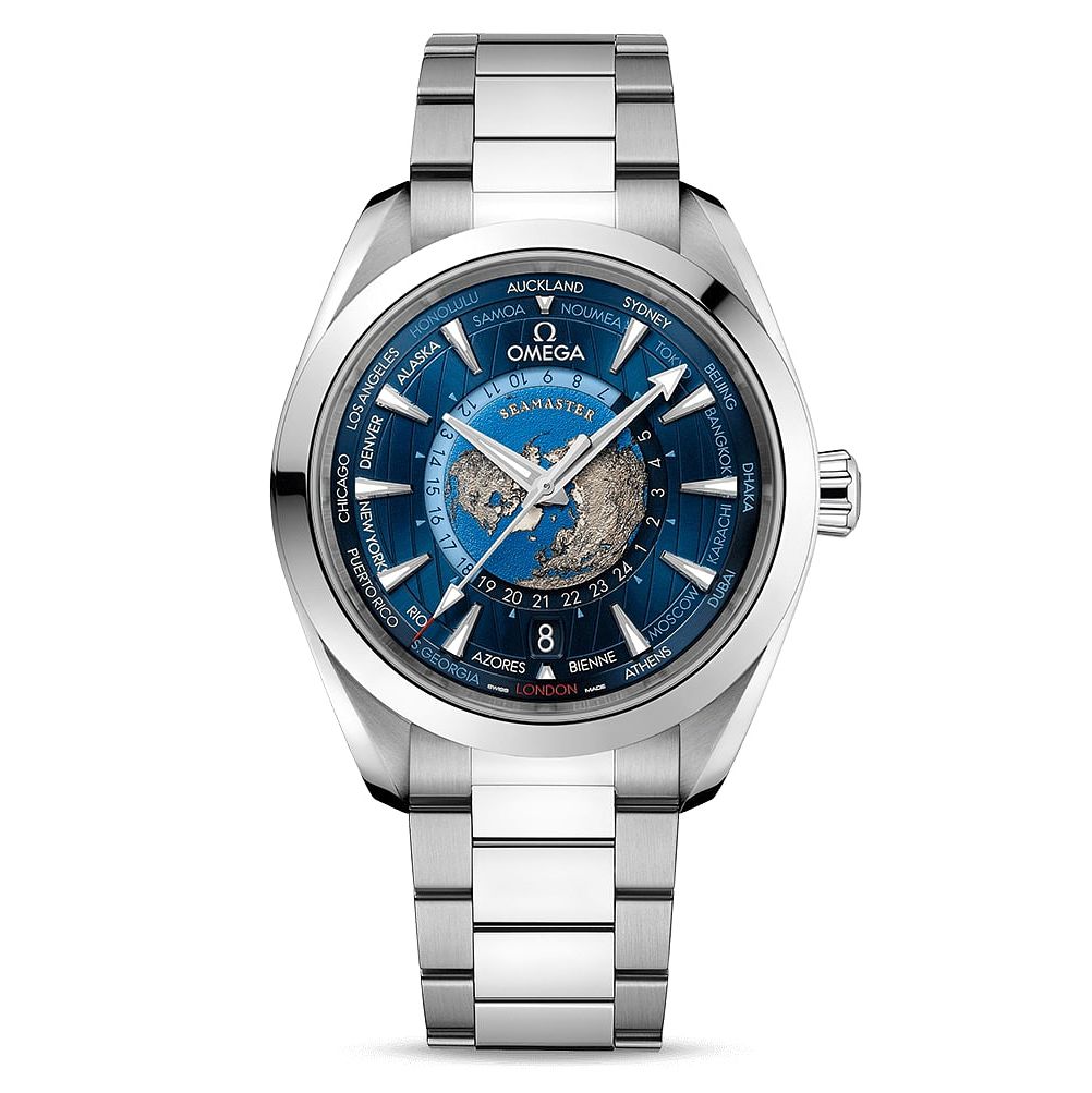 Omega Seamaster Aqua Terra Steel 43mm GMT Worldtimer Watch