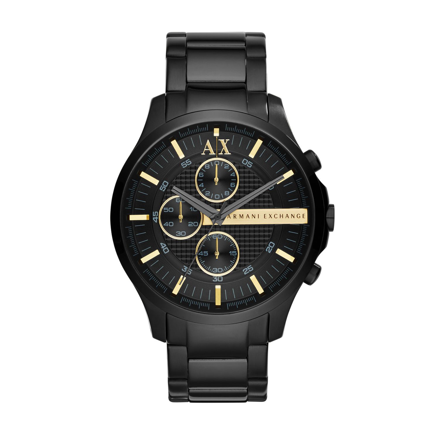 armani exchange men's black ion plated chronograph watch