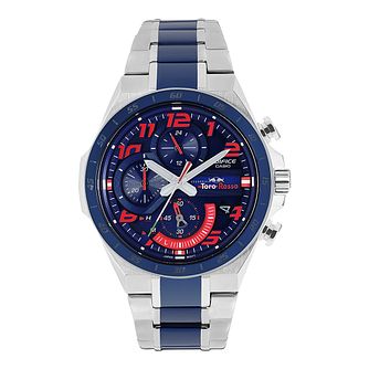 casio edifice men's toro rosso ip steel bracelet watch