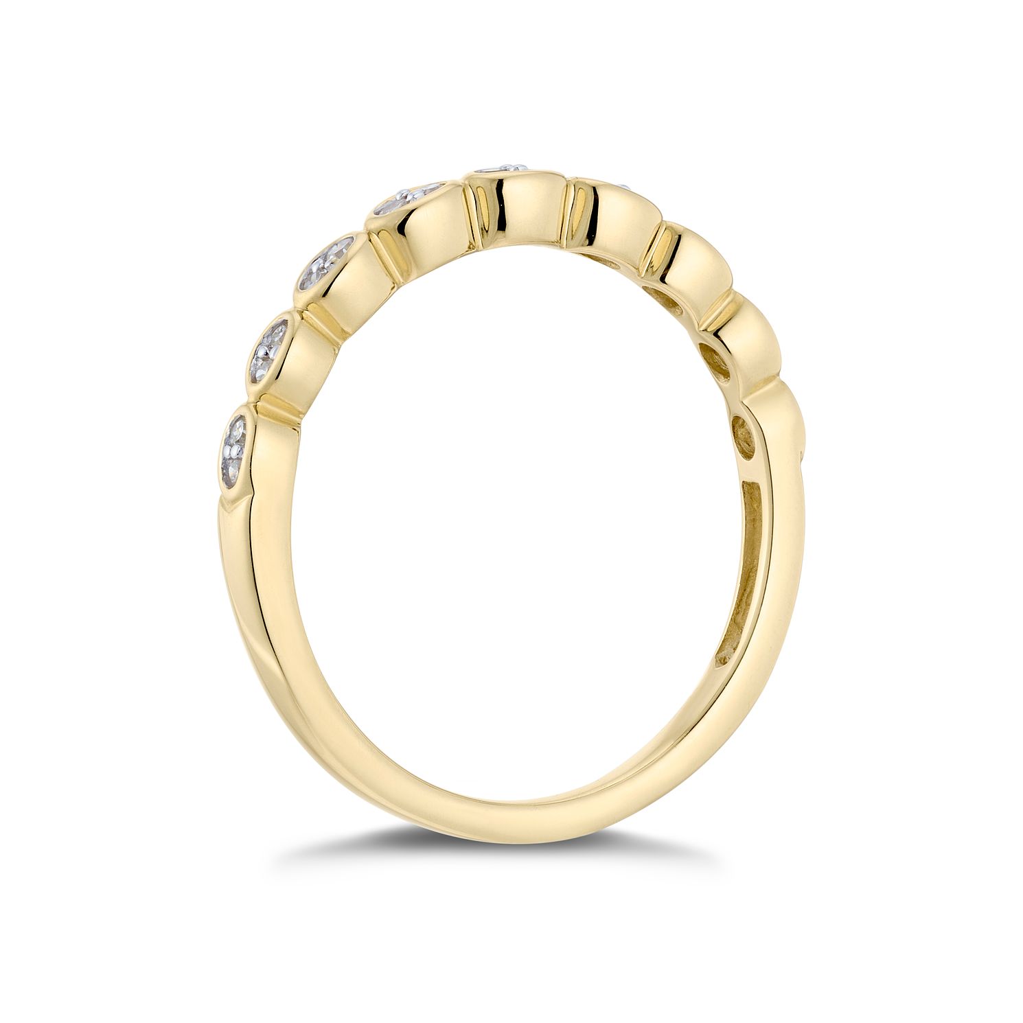 9ct Yellow Gold 1/10ct Diamond Rubover Eternity Ring | H.Samuel