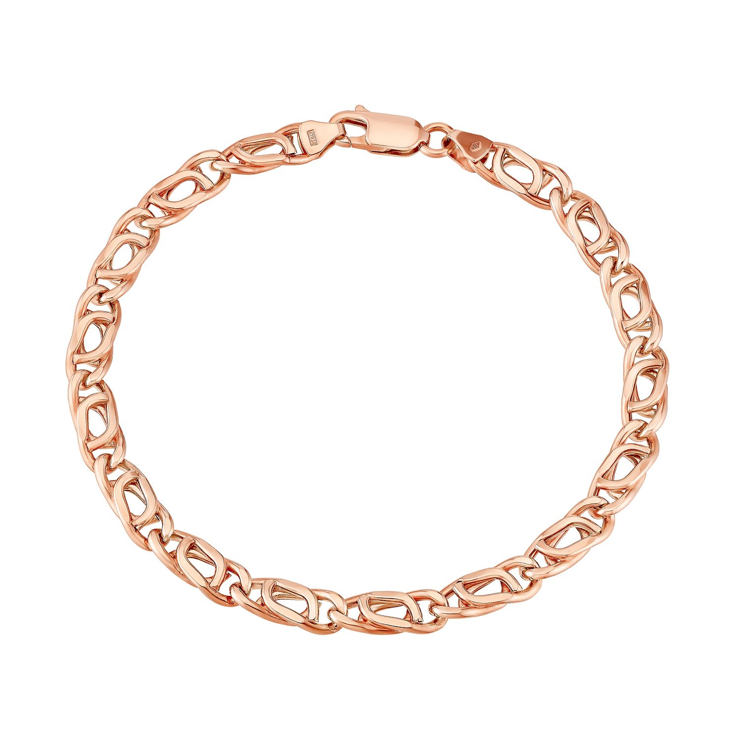 9ct Rose Gold 7.5" Figaro Chain Bracelet H.Samuel