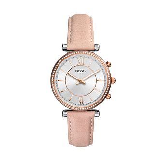 Pink Leather Strap Smartwatch- Ernest Jones