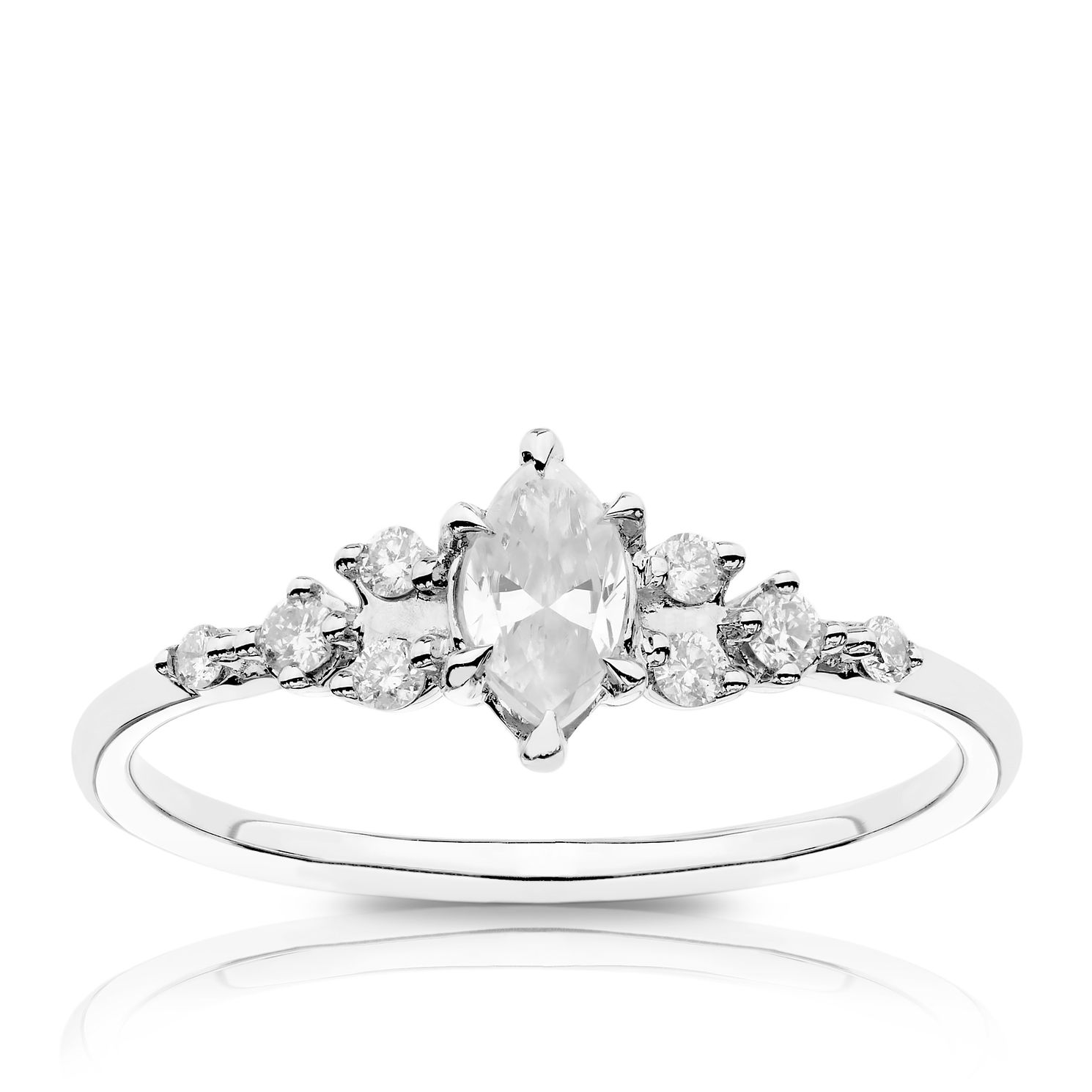 9ct white gold 50 point diamond solitaire ring