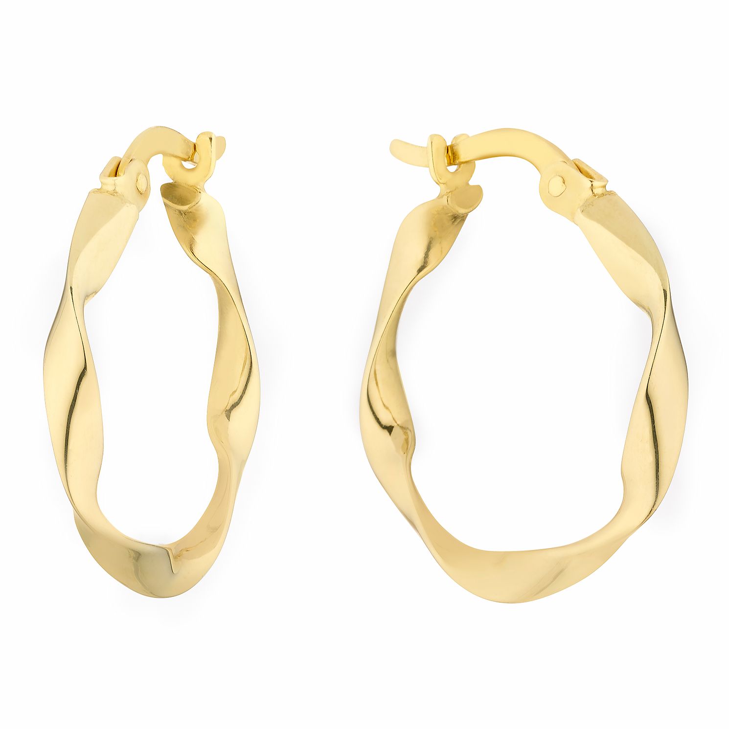 Together Silver & 9ct Bonded Gold Twist Creole Hoop Earrings | H.Samuel