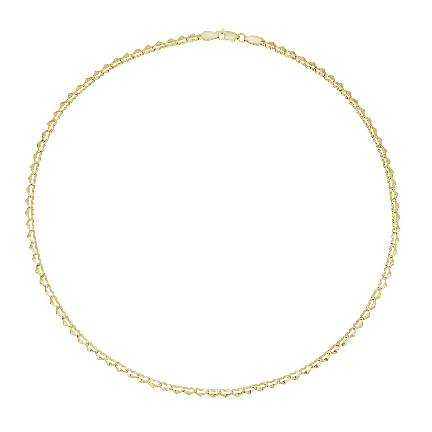 Together Silver 9ct Bonded Yellow Gold Heart Link Necklace H Samuel