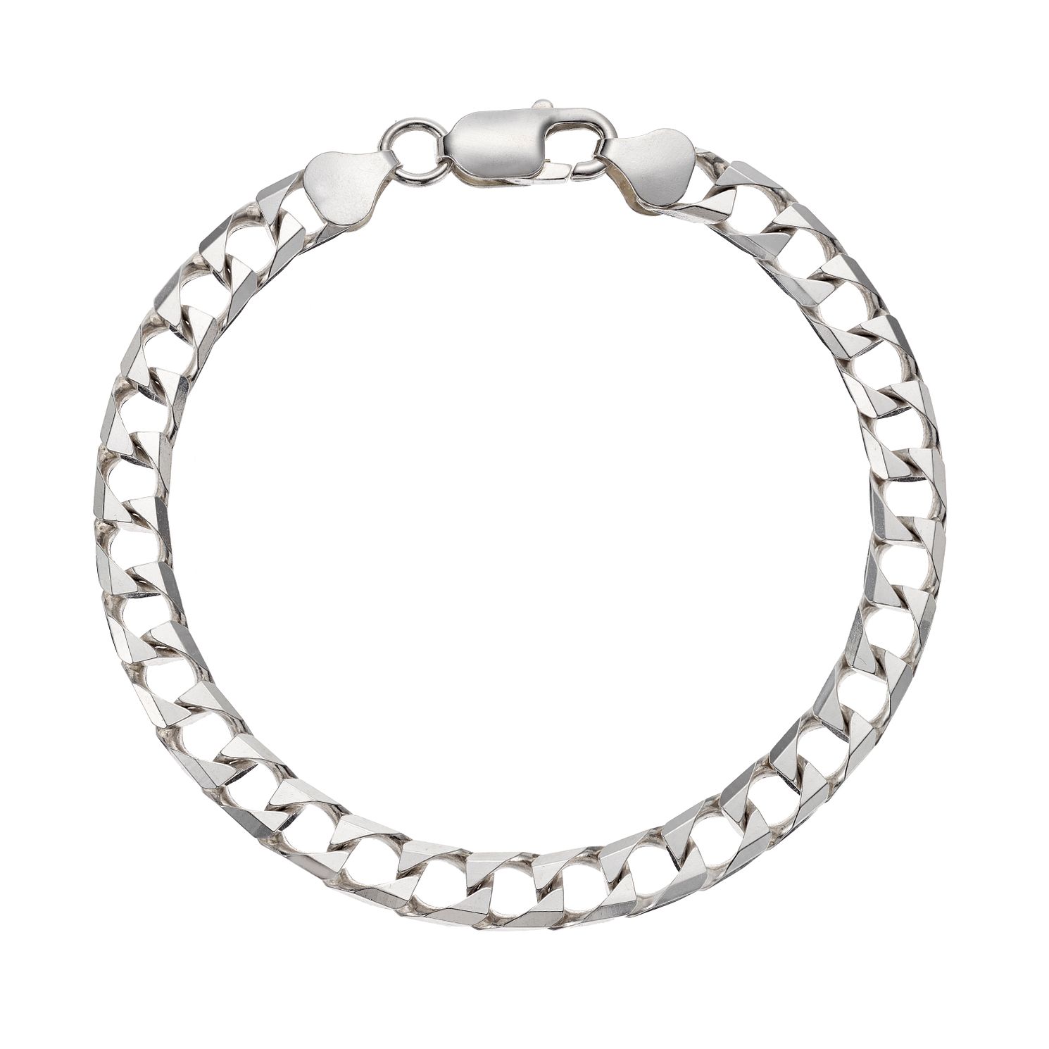 Silver 925 Fancy Square Link Bracelet | H.Samuel