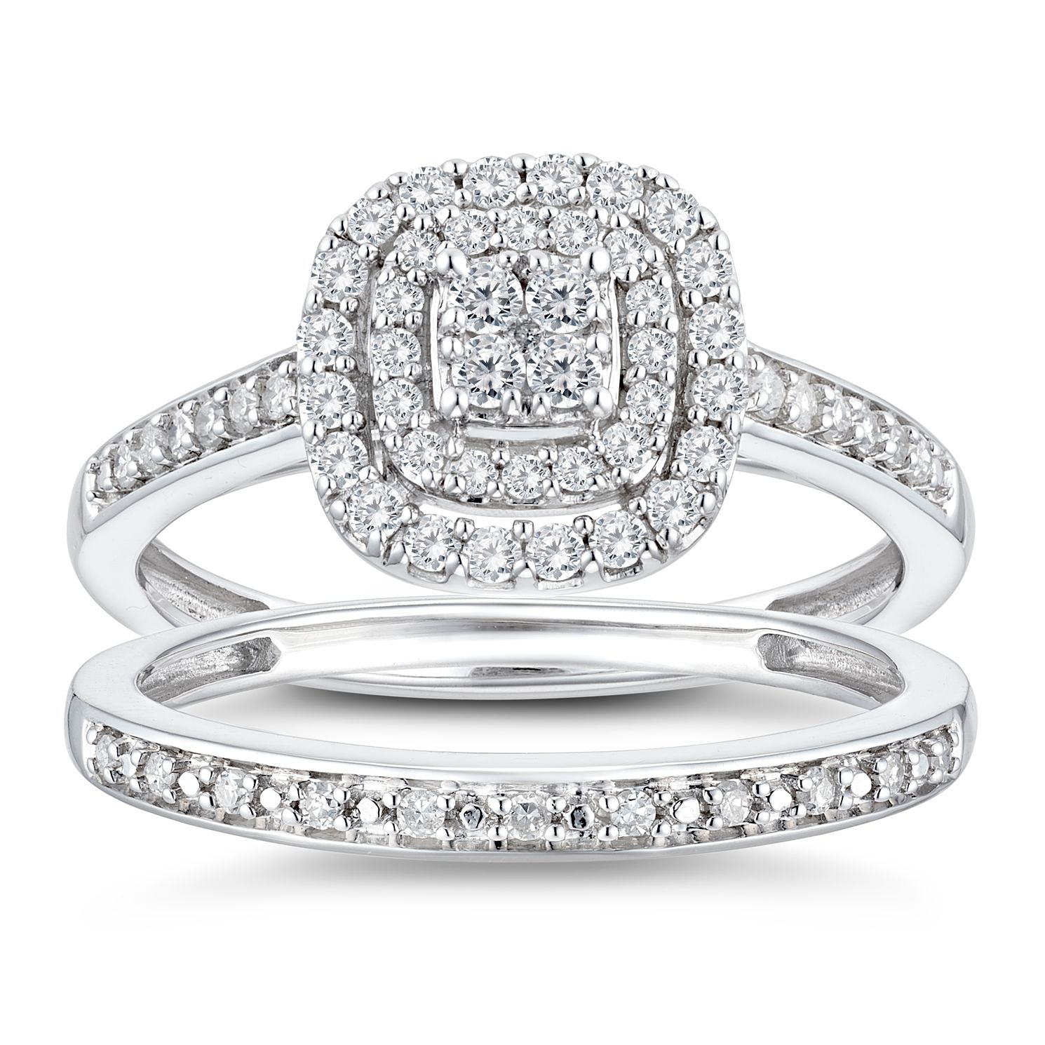 white gold diamond ring set