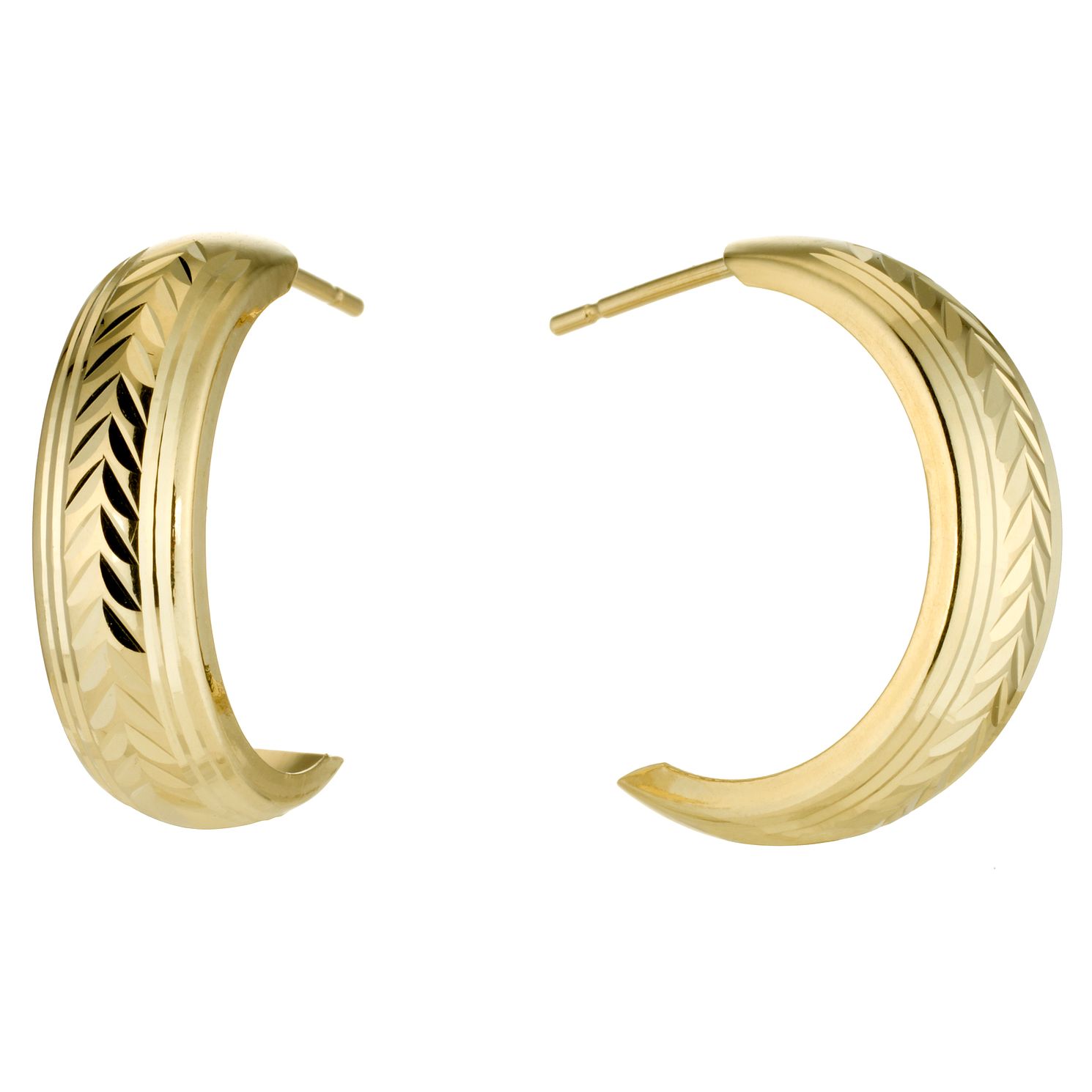 9ct gold half hoop earrings