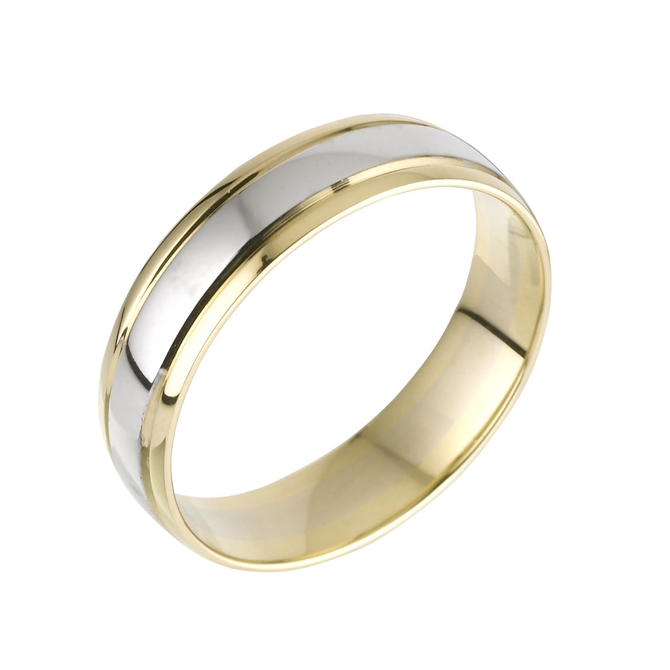 9ct Two Tone Gold Men's Ring | H.Samuel