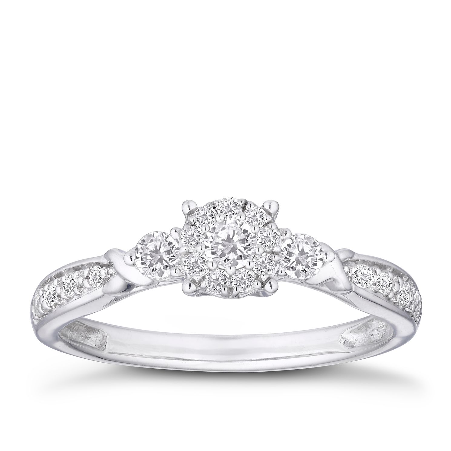 sterling silver diamond ring