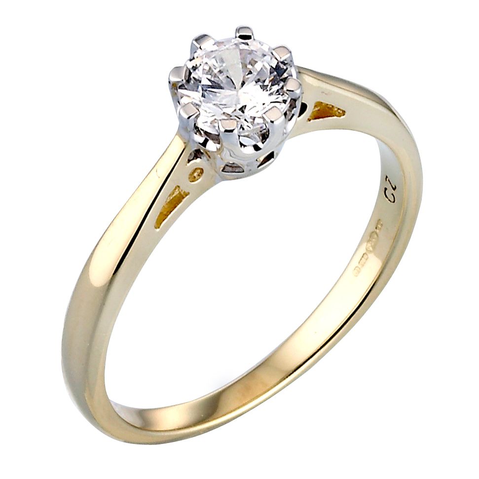 Ct Gold Cubic Zirconia Carat Look Solitaire Ring H Samuel