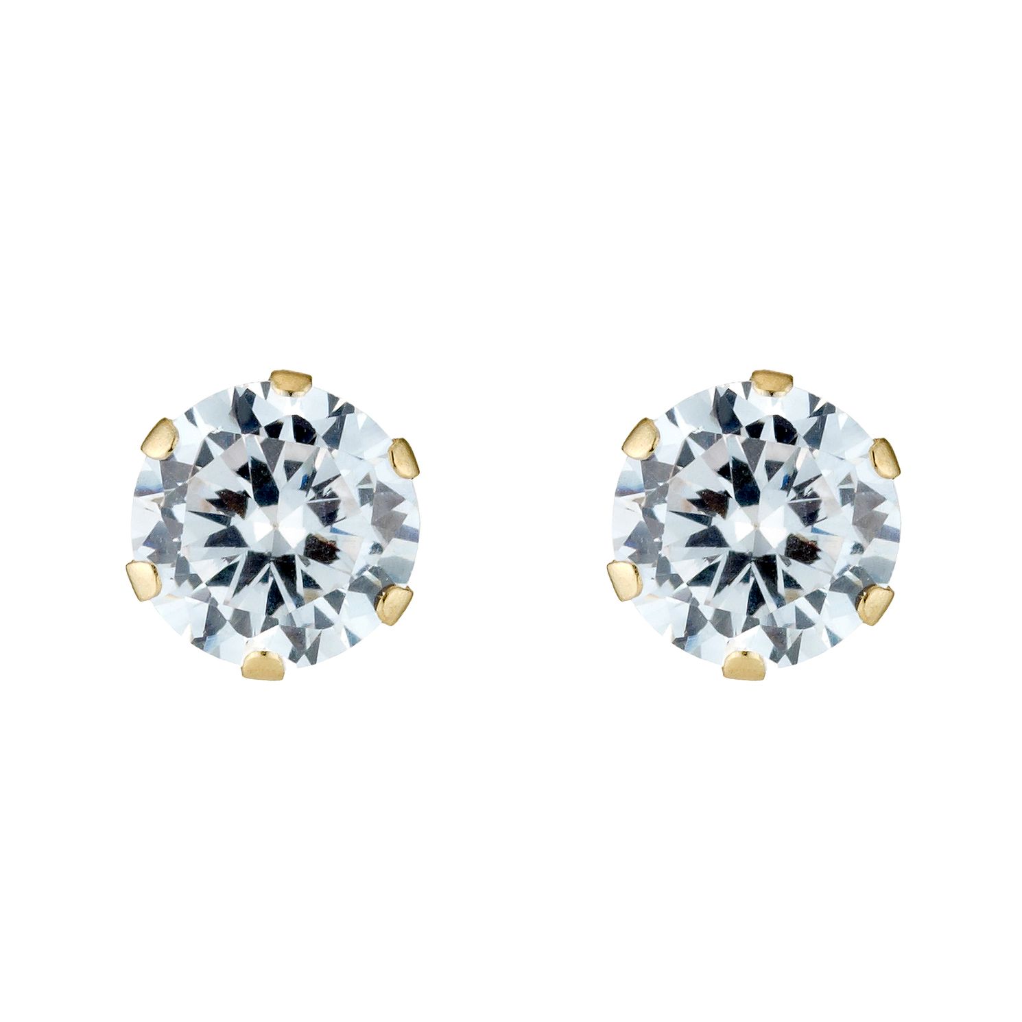 9ct Gold Cubic Zirconia Stud Earrings | H.Samuel