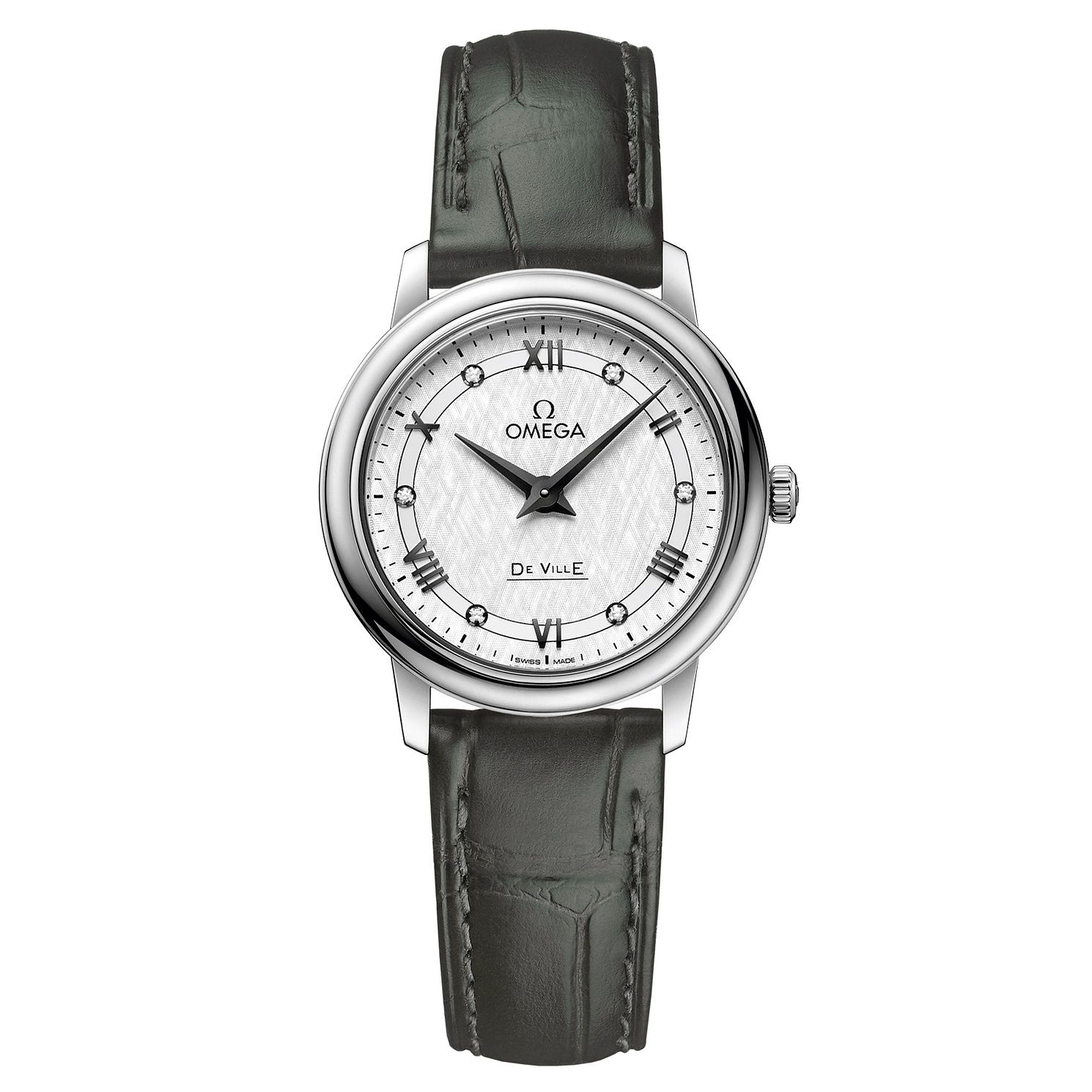 Dark Green Leather Strap Watch 