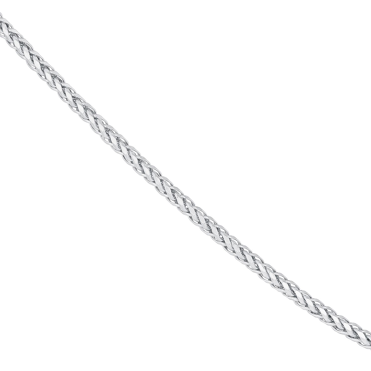 9ct White Gold 18 Inch Spiga Chain 