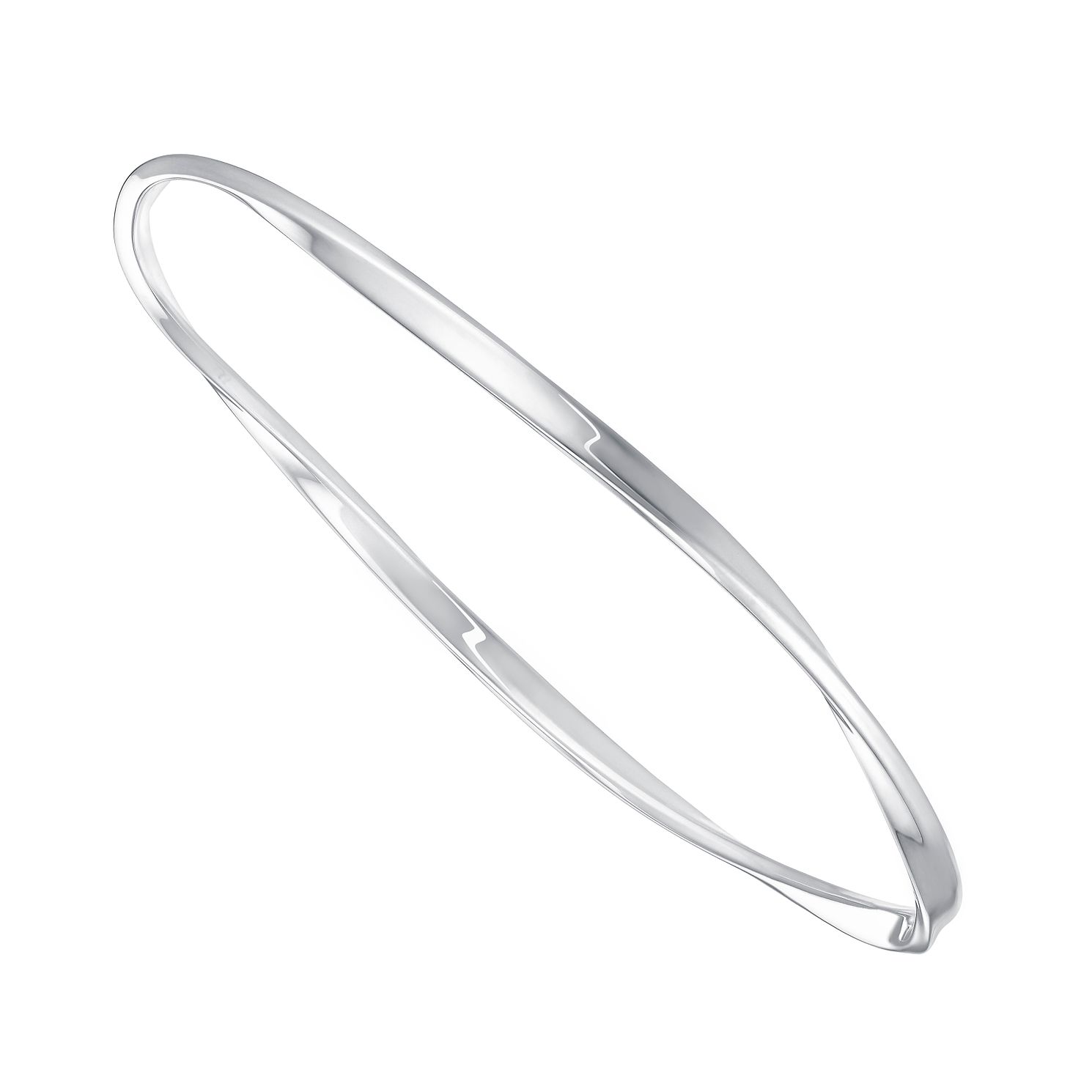 Sterling Silver Twist Bangle | H.Samuel