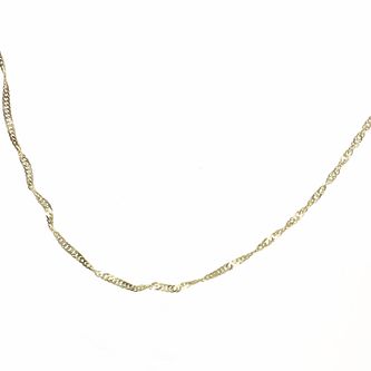 Solid Gold 16 Inch Twisted Curb Chain 