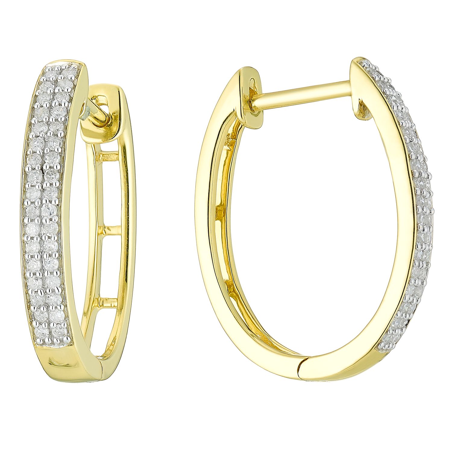 9ct diamond hoop earrings