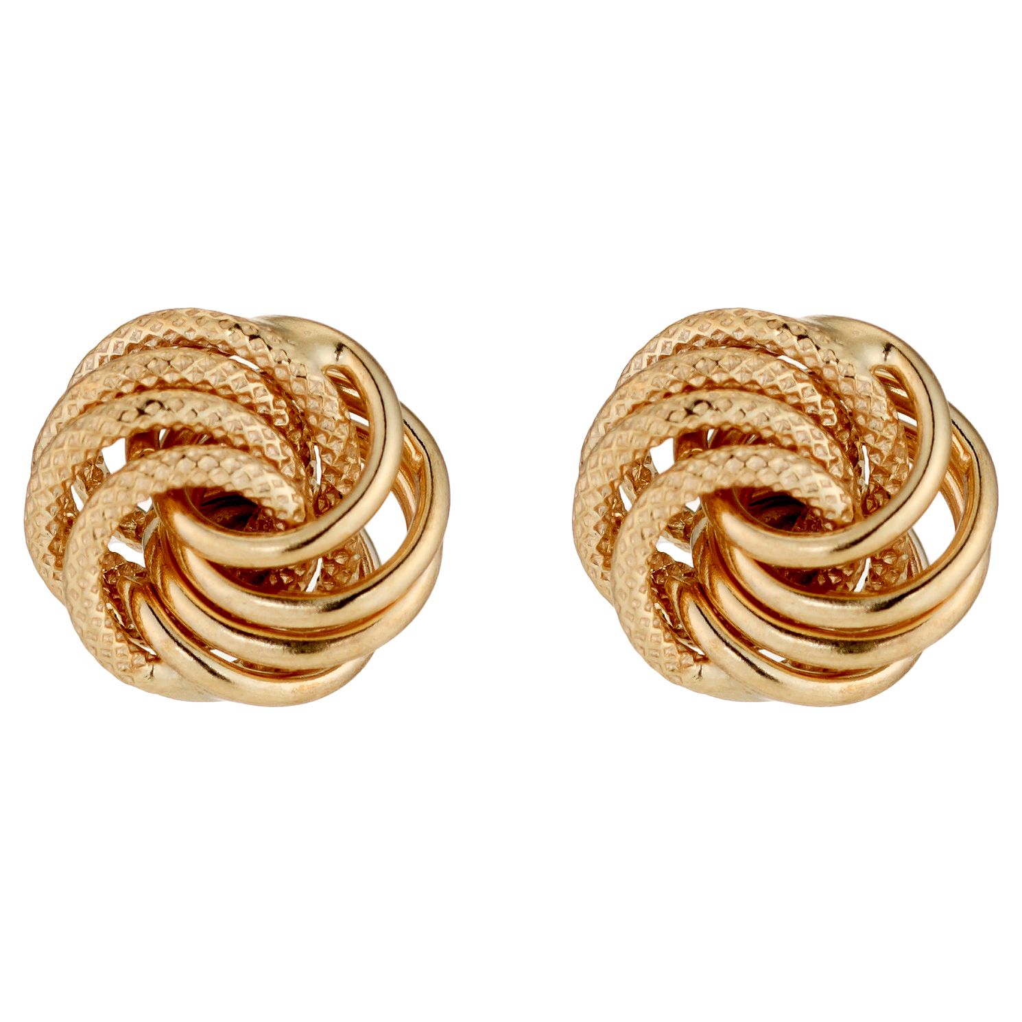 9ct Gold Small Twisted Knot Earrings 