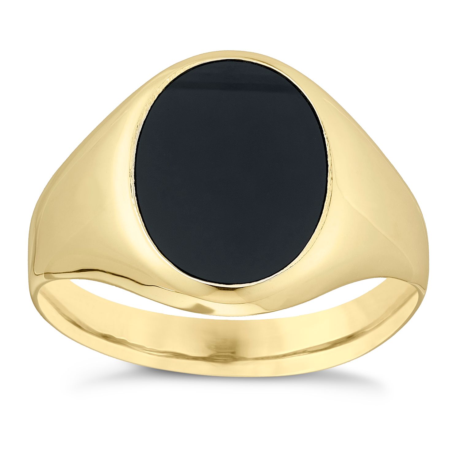 9ct Yellow Gold Men S Onyx Signet Ring H Samuel