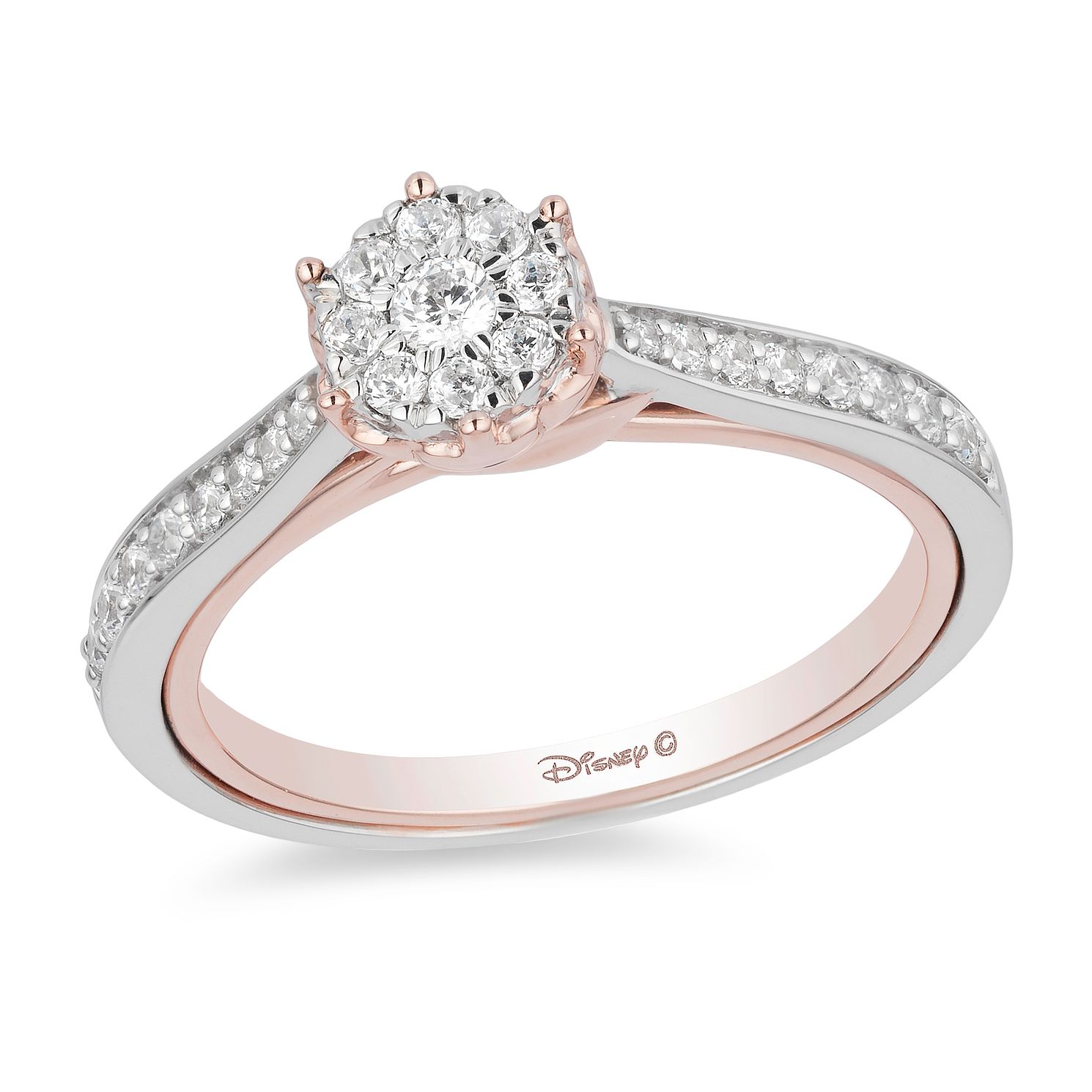 Enchanted Disney Fine Jewelry Rose Gold Diamond Belle Ring H Samuel