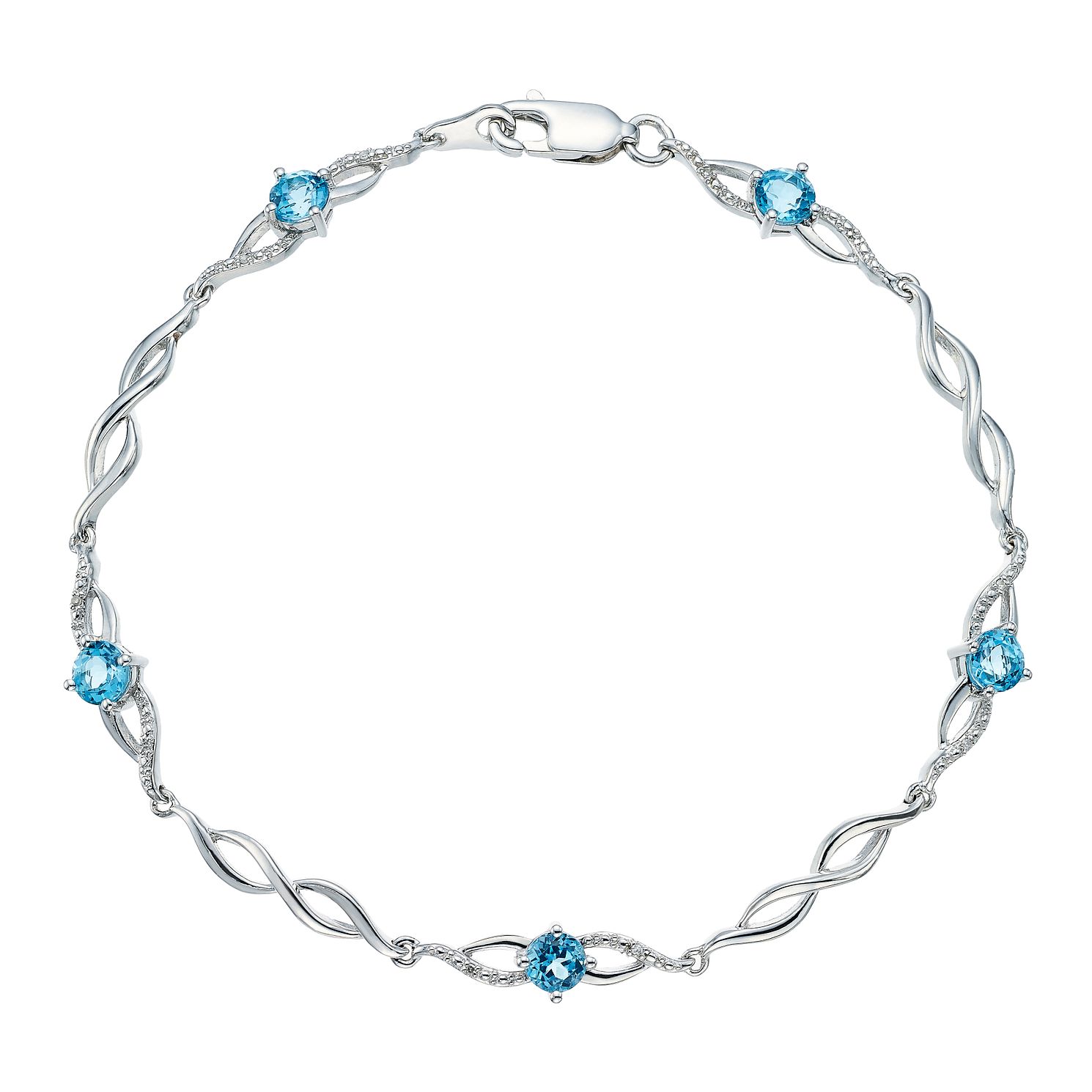 Sterling Silver \u0026 Teal Crystal Infinity 