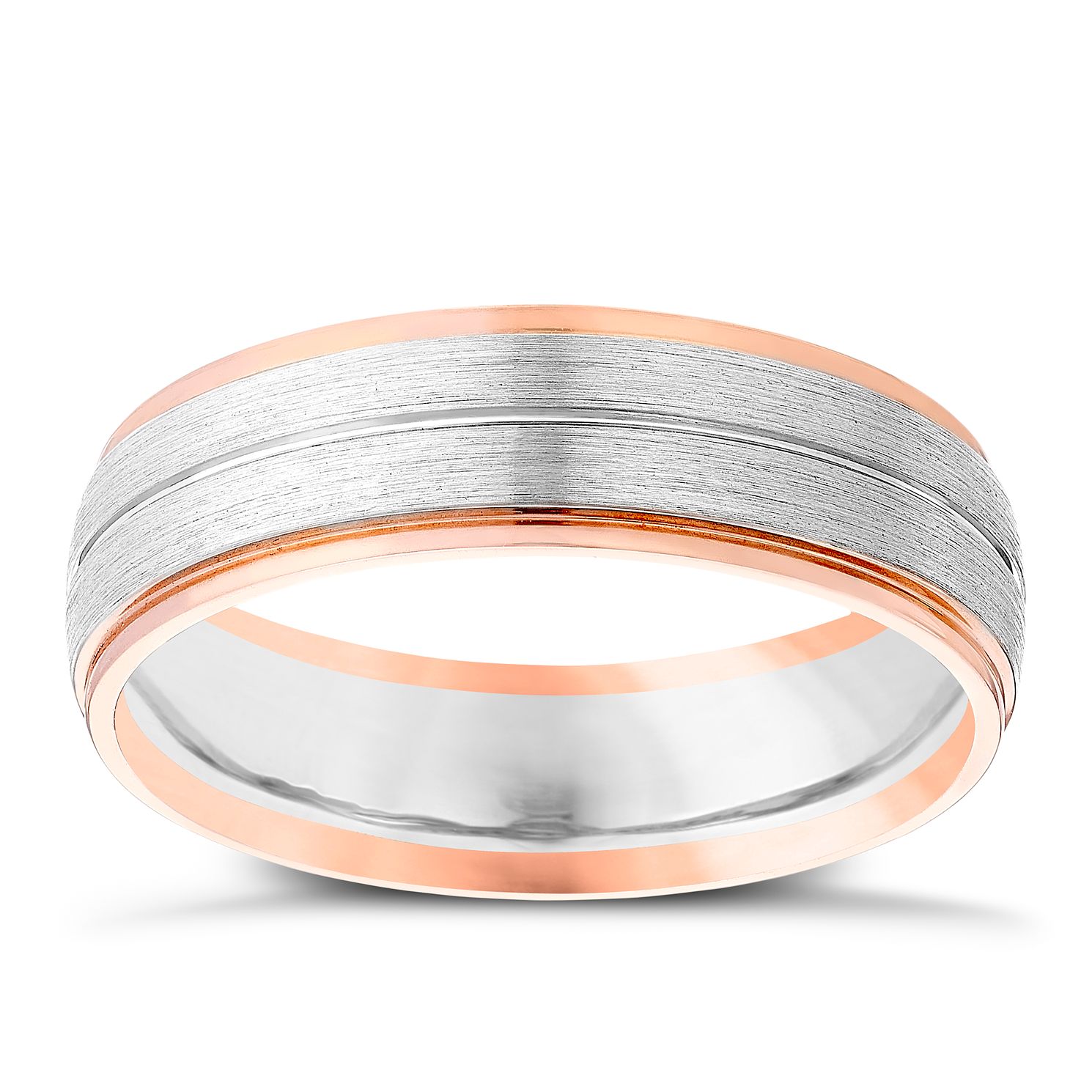 Palladium 500 \u0026 9ct Rose Gold Band 