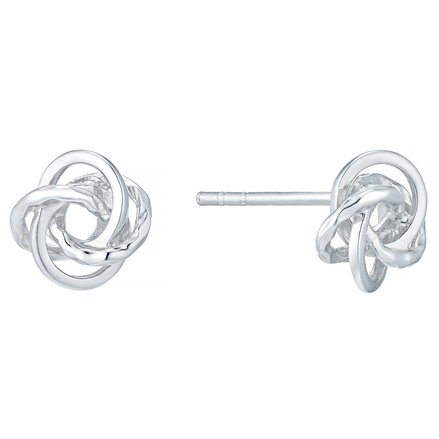 Sterling Silver Fancy Knot Stud Earrings- H.Samuel