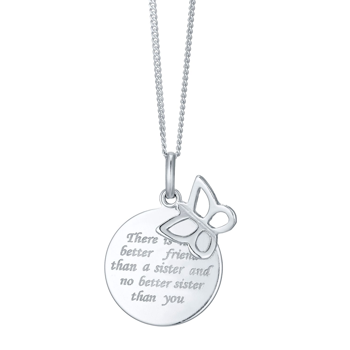 Sterling Silver Sister Sentiment 