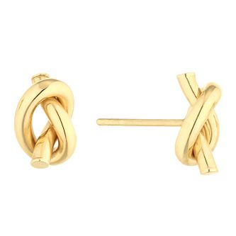 9ct Yellow Gold Hand Tied Knot Stud 