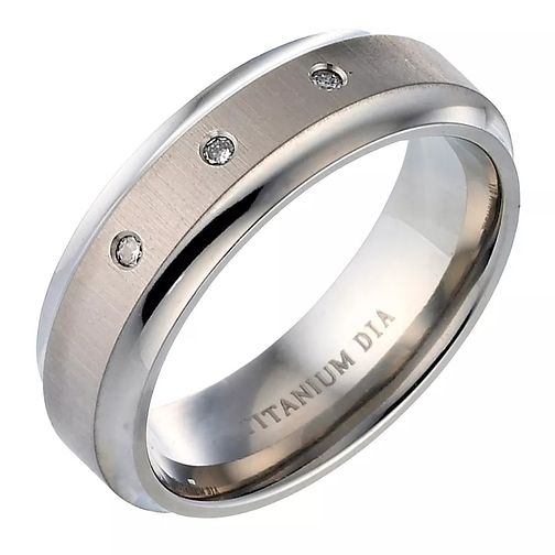 Men's Titanium Diamond Engagement Ring H.Samuel