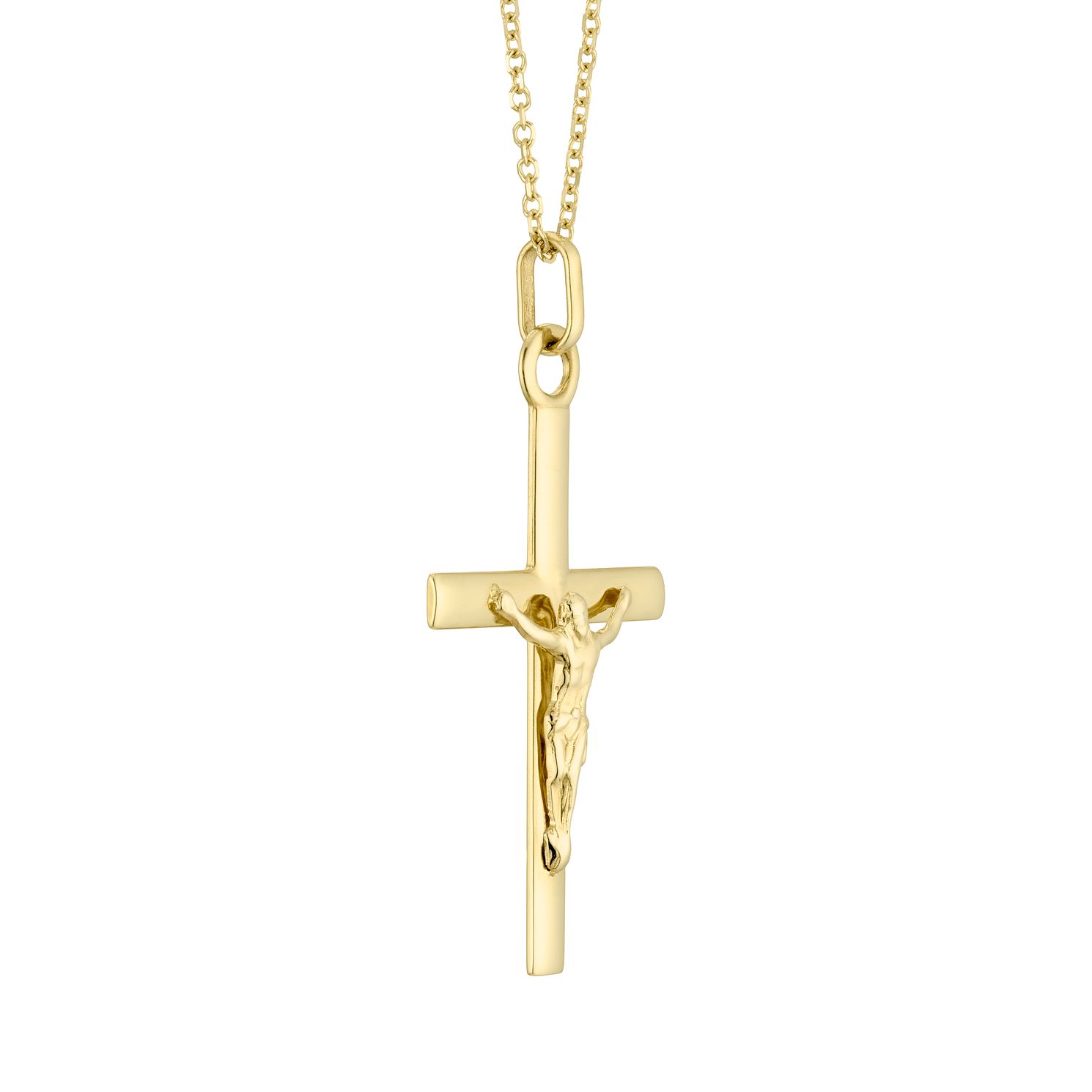 9ct Yellow Gold Crucifix Pendant | H.Samuel