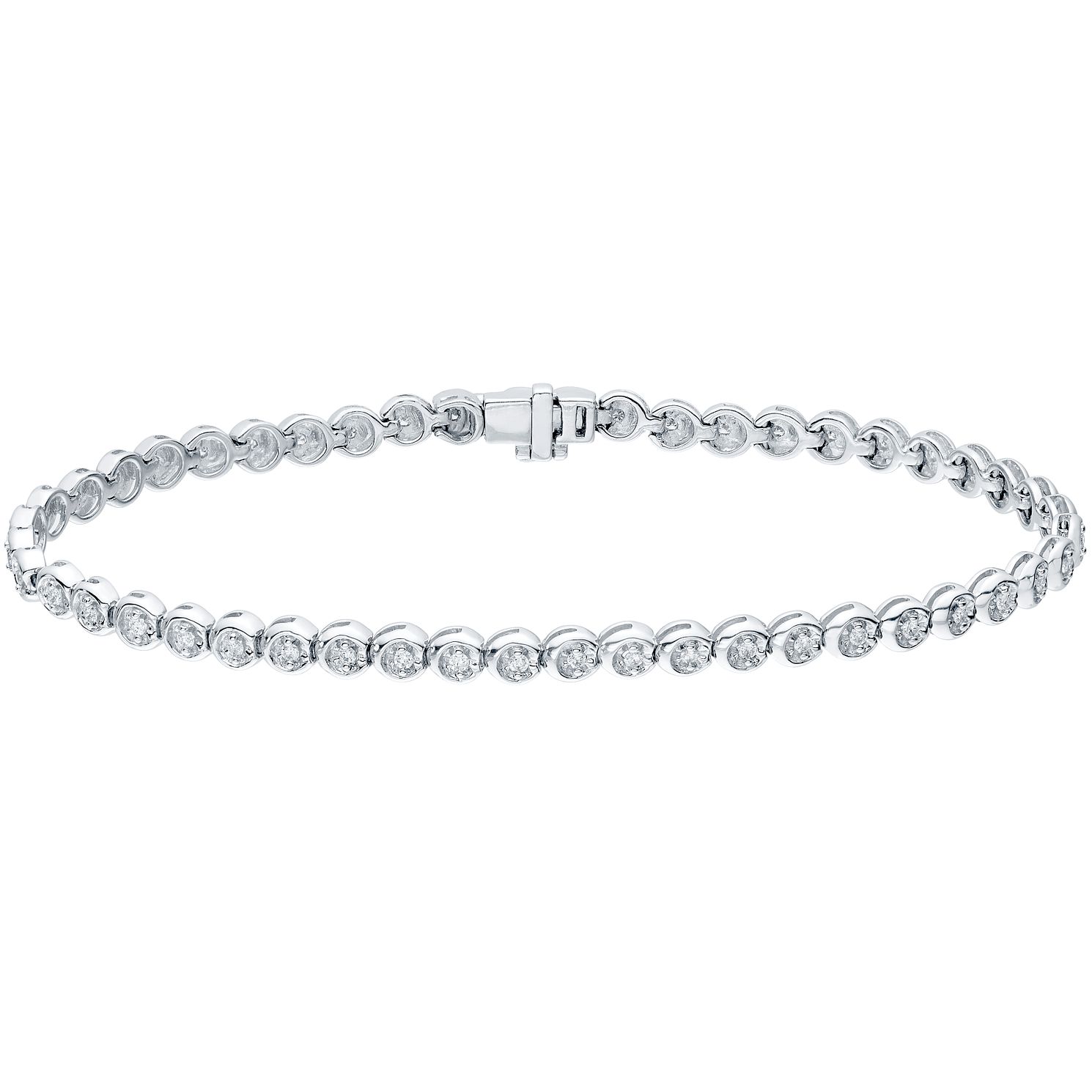 9ct white gold 1ct diamond bracelet